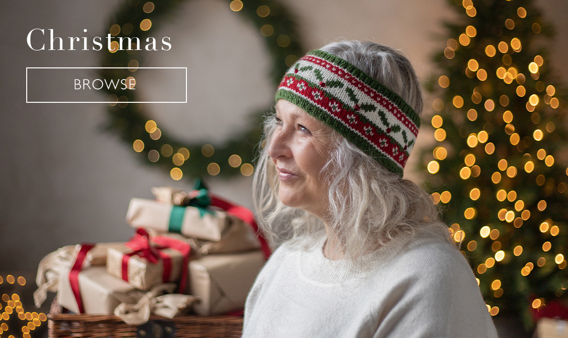 Christmas classics holly sprig headband knitting patterns toft